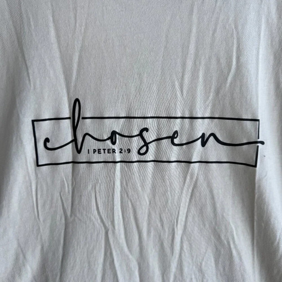 Beige Graphic Tee 'Chosen' Design, I Peter 2:9, Soft Cotton, Size 2XL - Picture 3 of 5